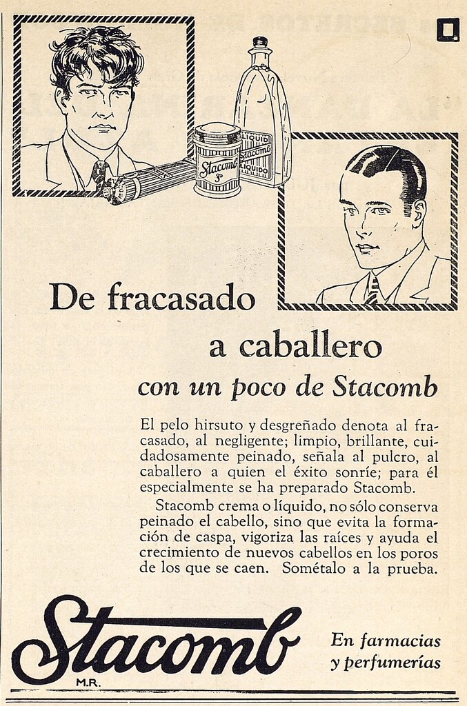 Miniatura de De fracasado a caballero: Publicidad del fijador de pelo Stacomb