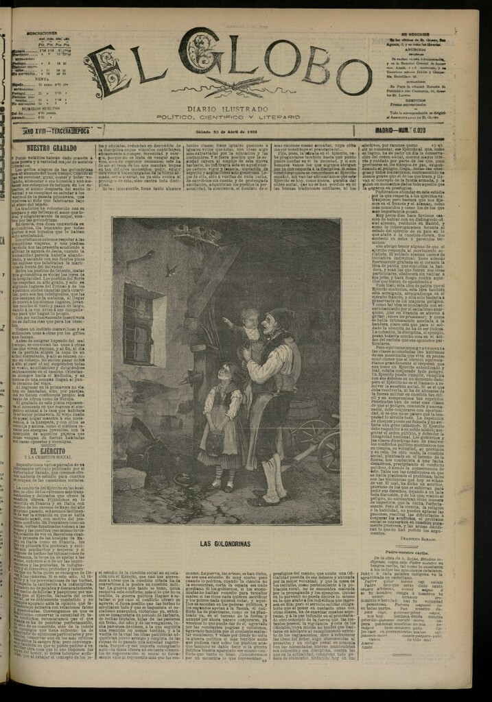 Miniatura de El Globo : diario ilustrado del 30 de abril de 1892, nº 6020