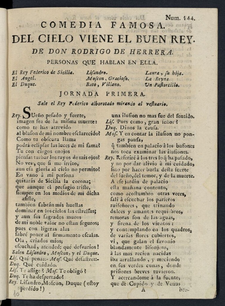 Miniatura de Del cielo viene el buen rey
