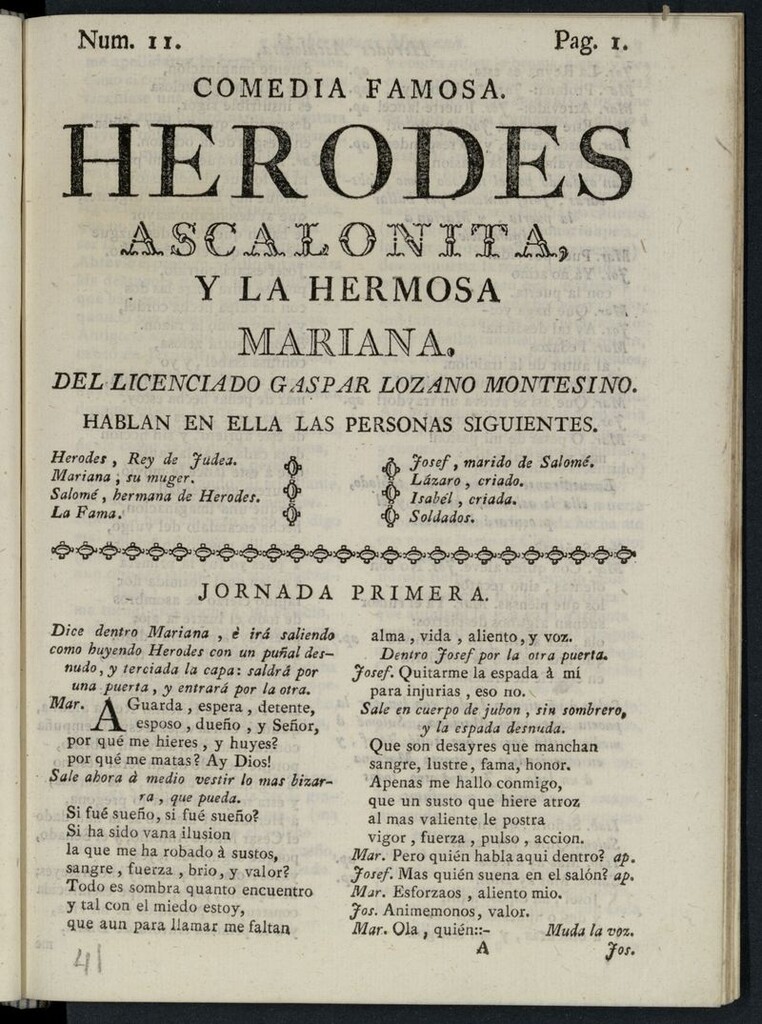 Miniatura de Herodes Ascalonita y la hermosa Mariana