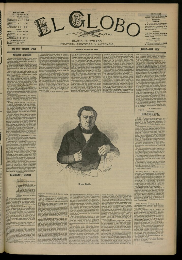 Miniatura de El Globo : diario ilustrado del 6 de mayo de 1892, nº 6026