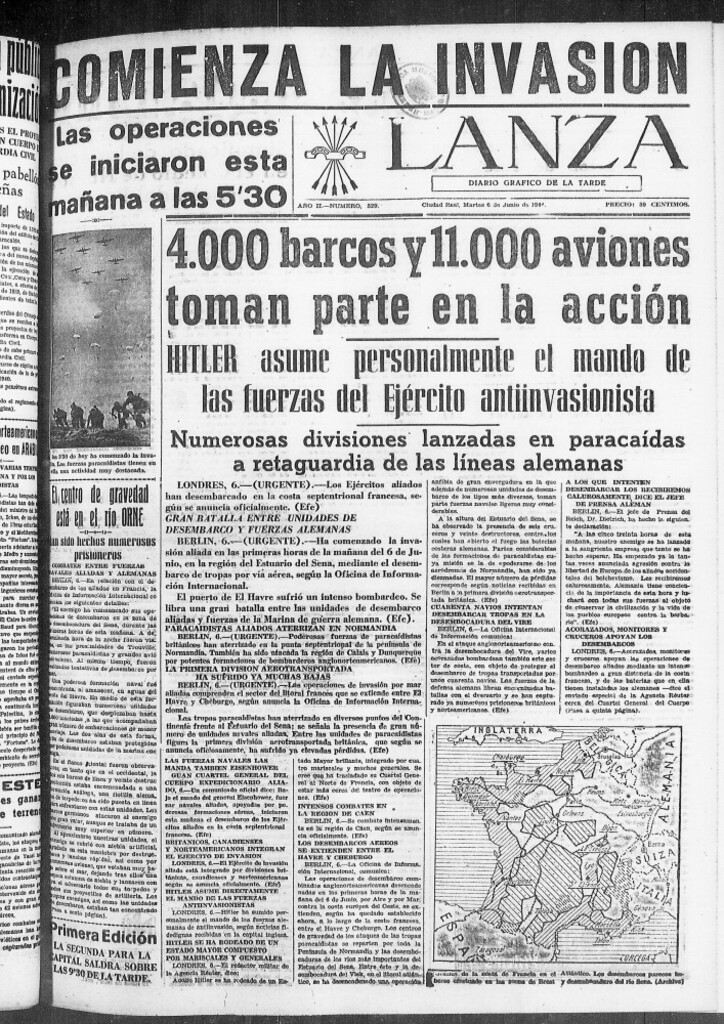 Miniatura de Primeras noticias del desembarco de Normandía en Lanza