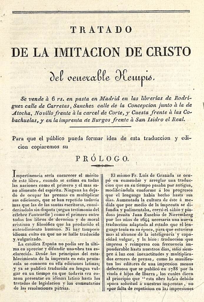 Miniatura de Tratado de la imitación de Cristo del venerable Kempis