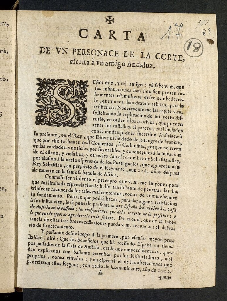 Miniatura de Carta de un personaje de la Corte escrita a un amigo andaluz