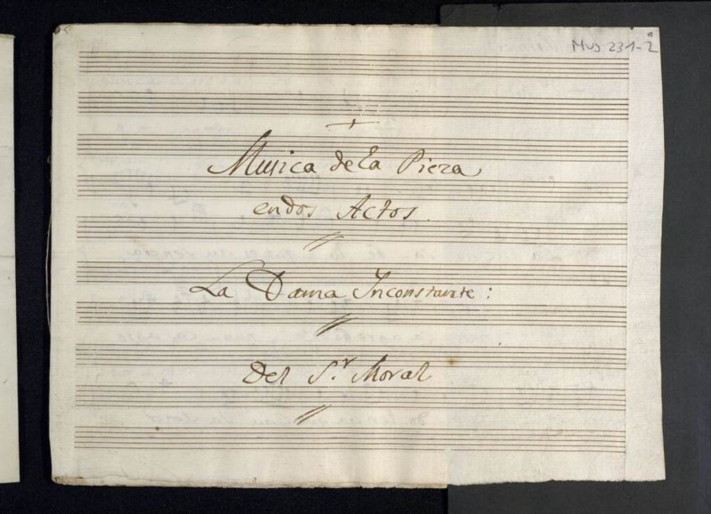 Miniatura de Musica de la pieza en dos actos La dama ynconstante