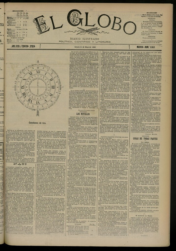 Miniatura de El Globo : diario ilustrado del 21 de mayo de 1892, nº 6040