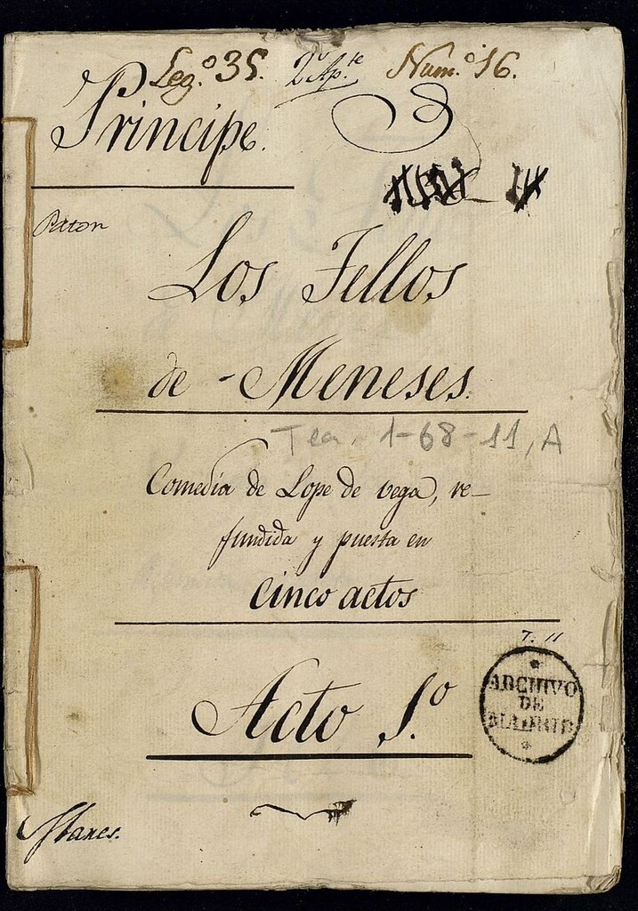 Miniatura de Los Tellos de Meneses: Comedia de Lope de Vega, refundida y puesta en cinco actos