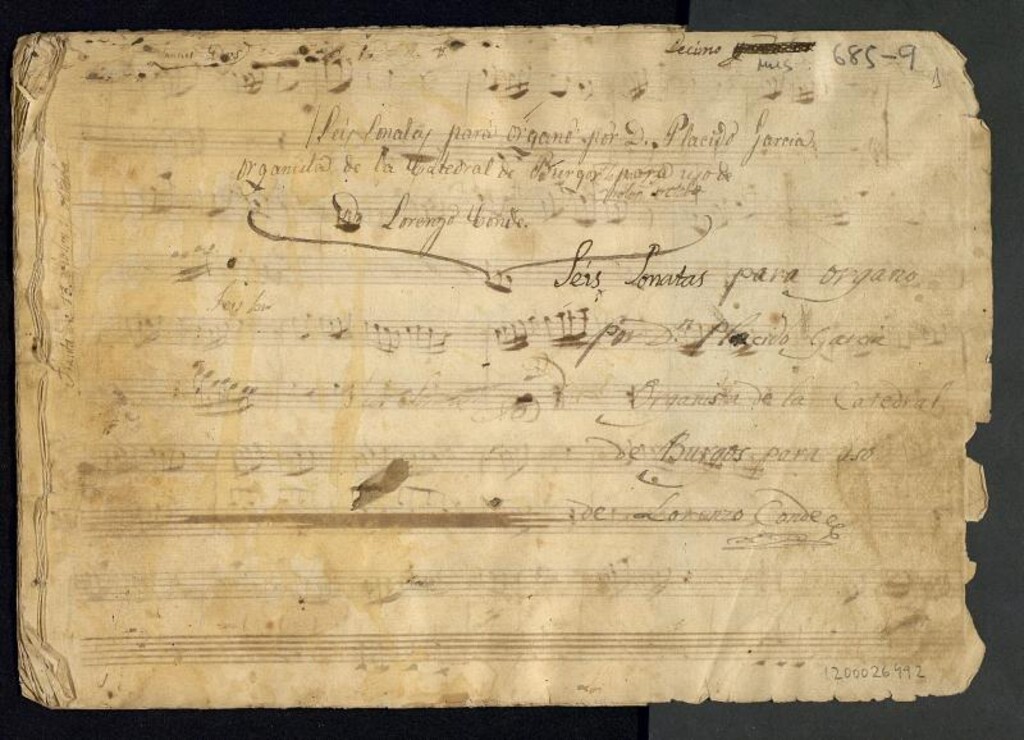 Miniatura de Seis sonatas para órgano