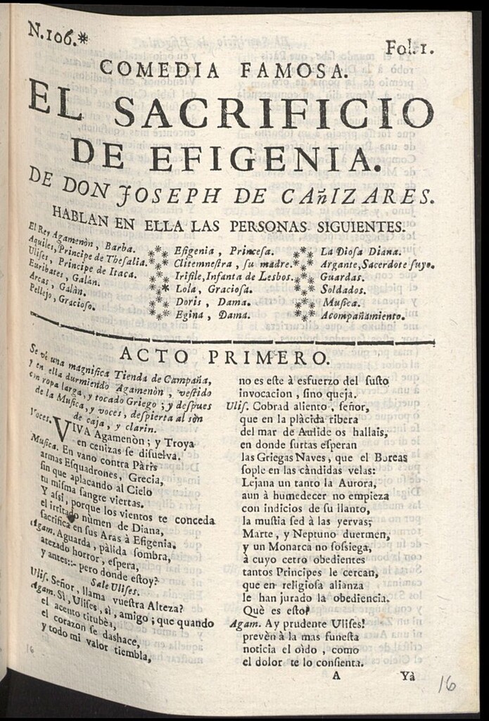 Miniatura de Sacrificio de Ifigenia