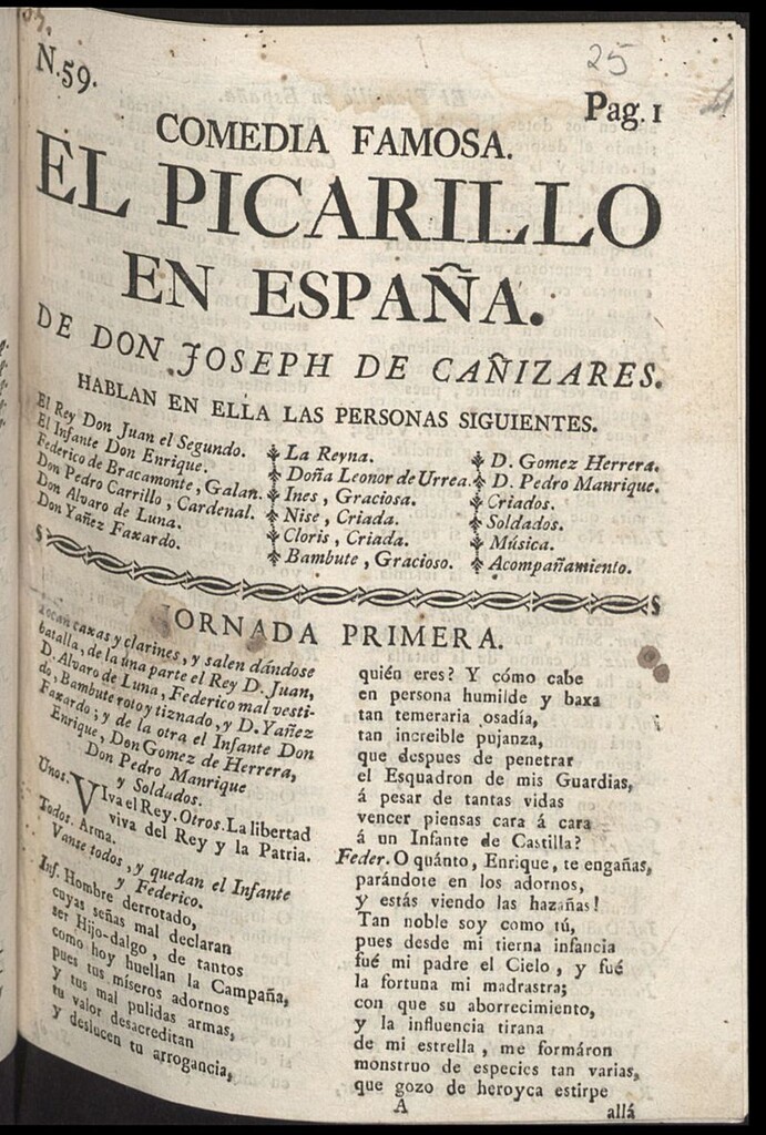 Miniatura de El Picarillo en España