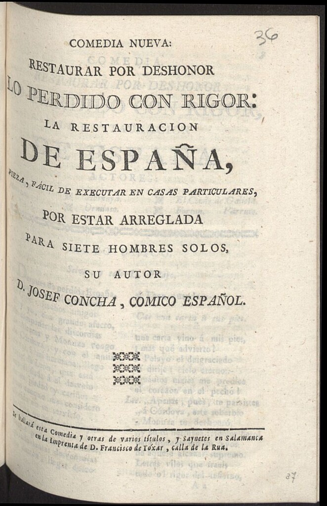 Miniatura de Restaurar por deshonor lo perdido con rigor