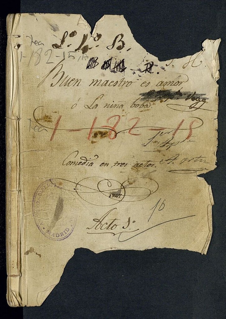 Miniatura de Buen maestro es amor ó La Niña Boba [Manuscrito]