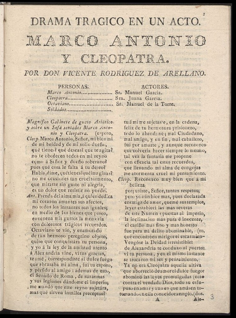 Miniatura de Marco Antonio y Cleopatra