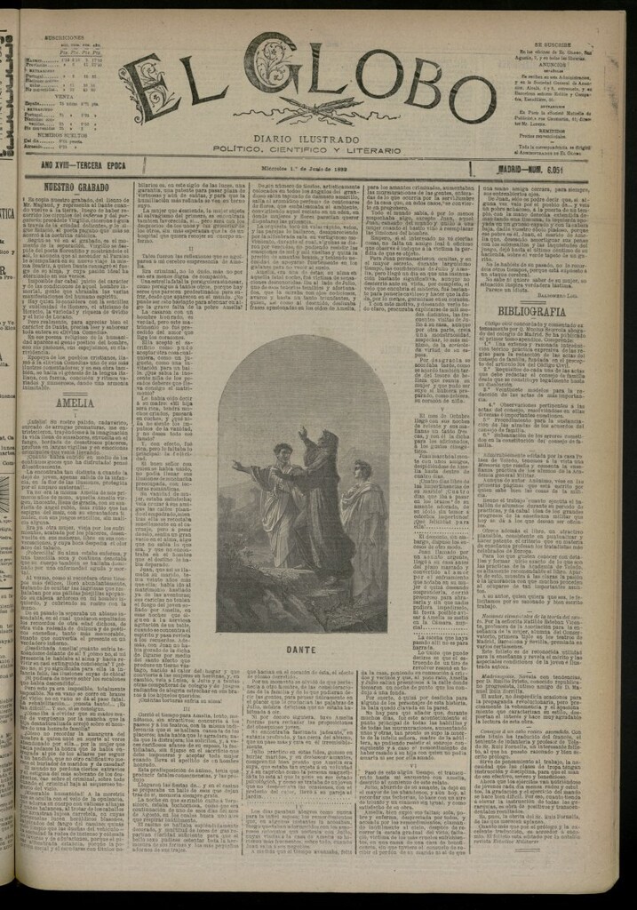 Miniatura de El Globo : diario ilustrado del 1 de junio de 1892, nº 6051