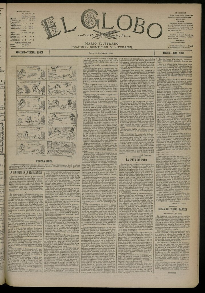 Miniatura de El Globo : diario ilustrado del 2 de junio de 1892, nº 6052