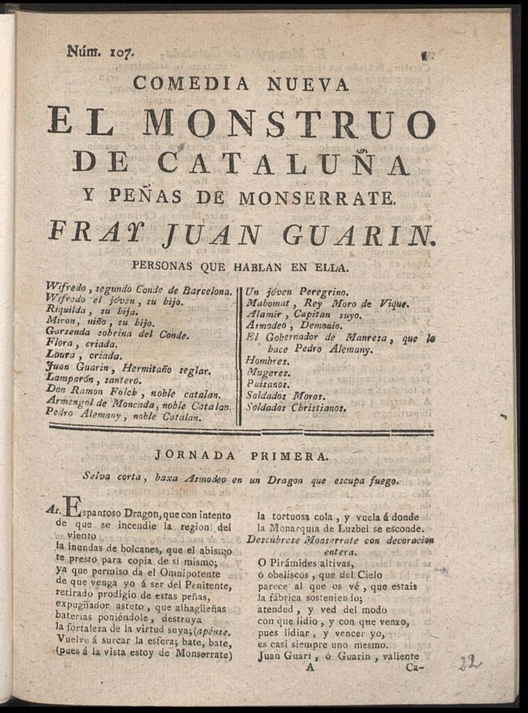 Miniatura de El monstruo de Cataluña y Peñas de Monserrate, Fray Juan Guarin