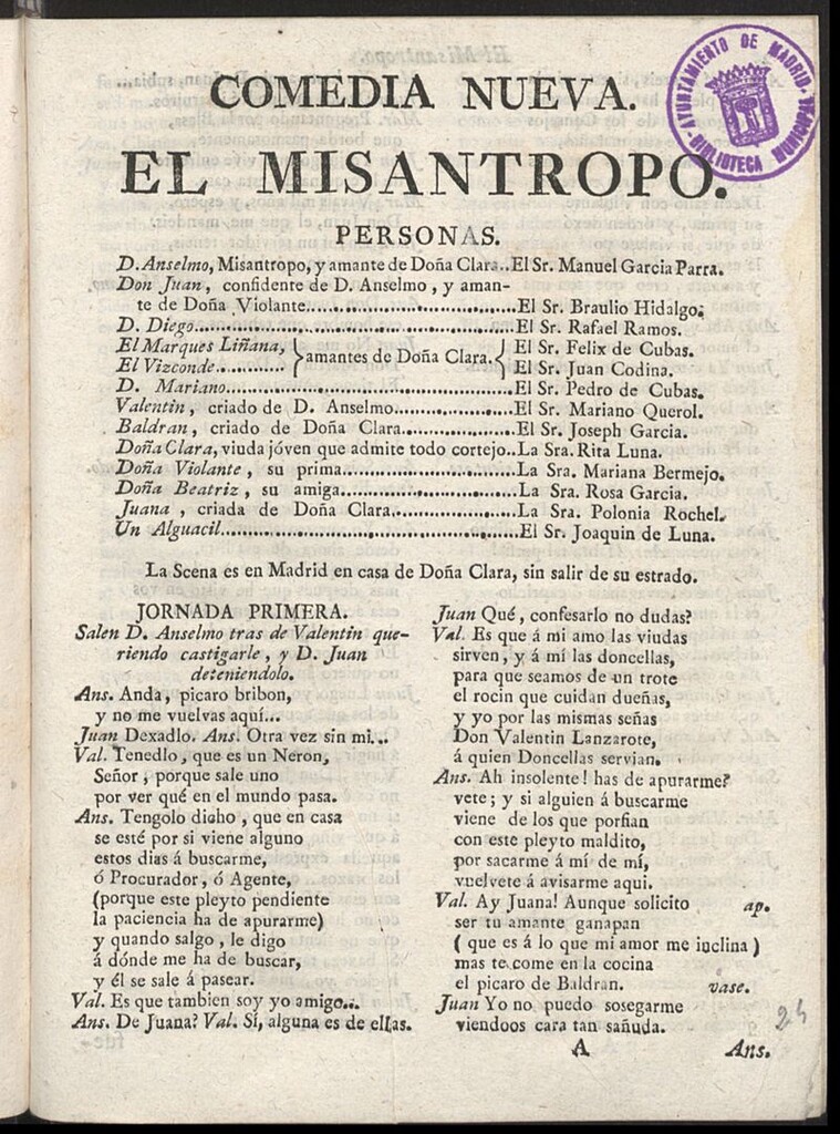 Miniatura de El misántropo