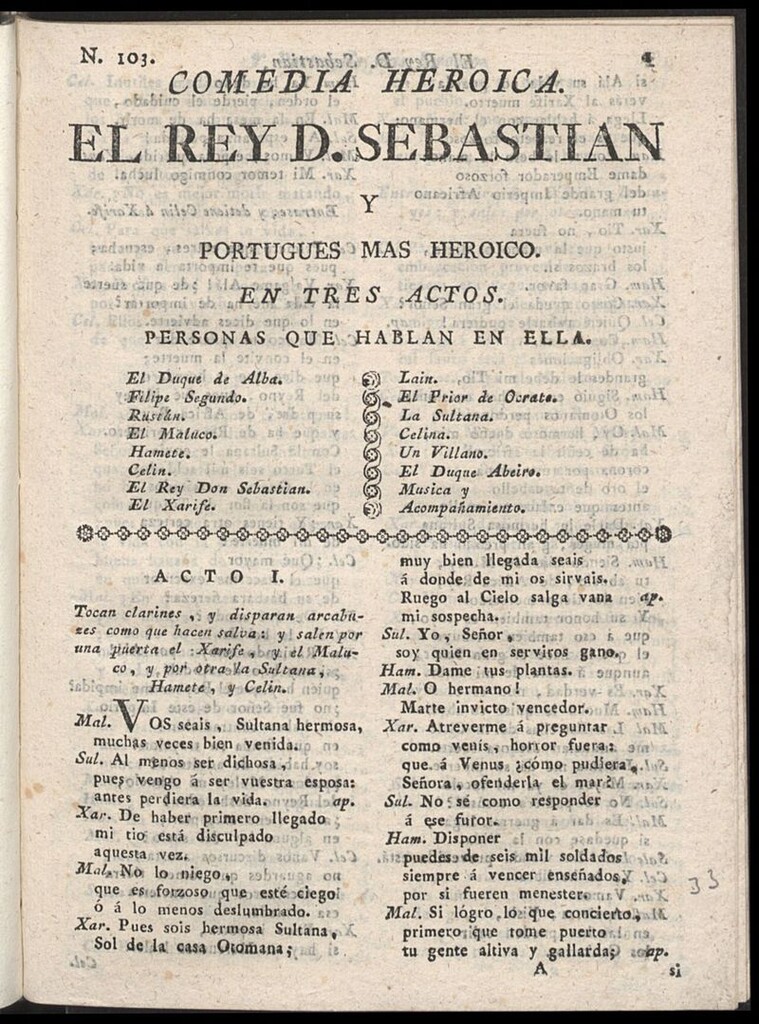 Miniatura de El Rey D. Sebastian y portugues mas heroico