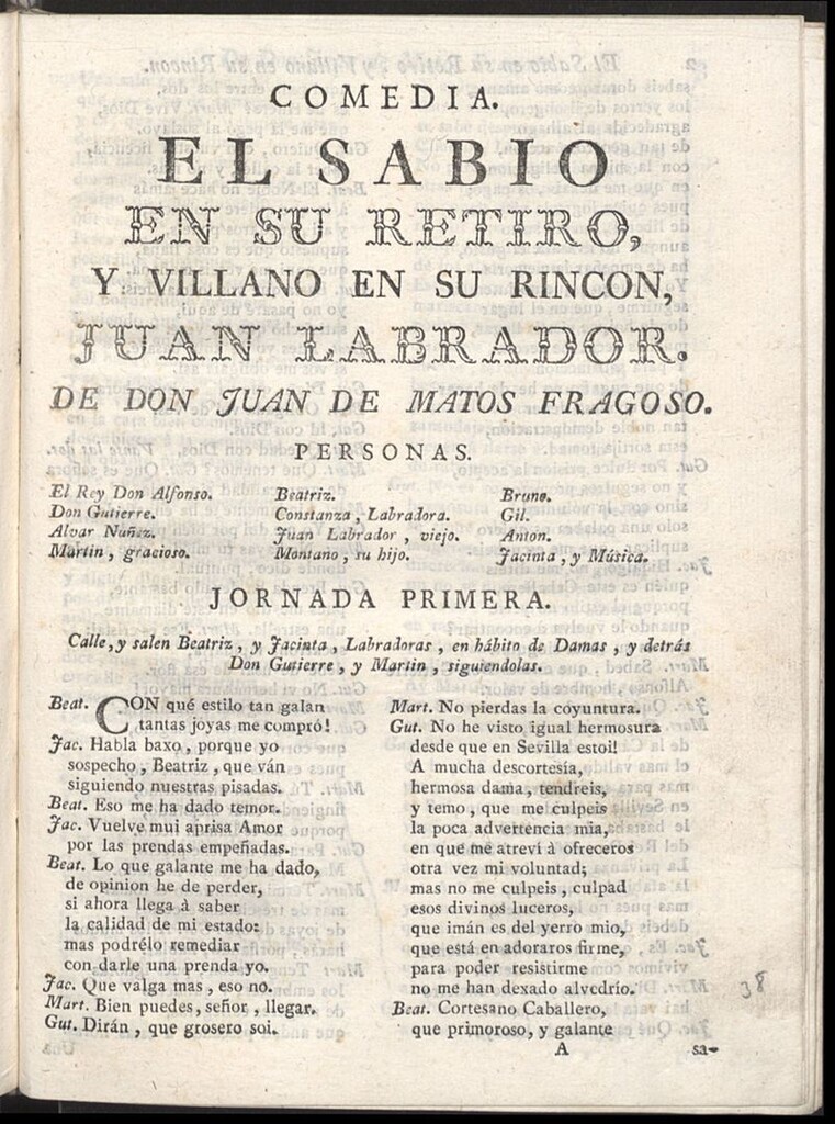 Miniatura de El sabio en su retiro y villano en su rincon, Juan Labrador