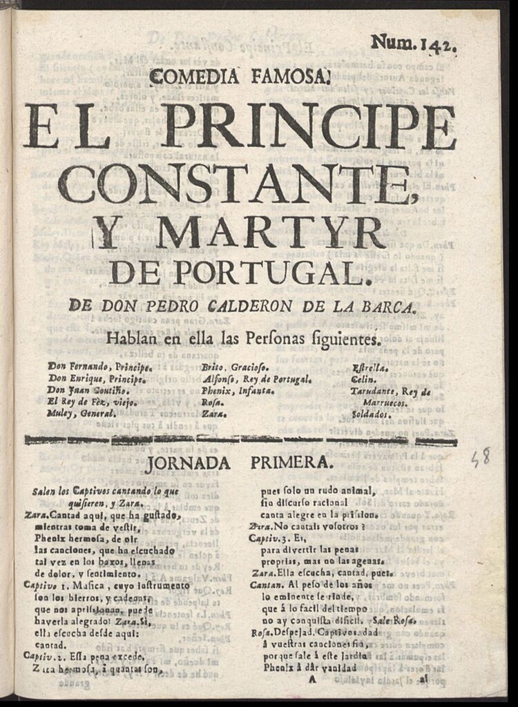 Miniatura de El príncipe constante y martir de Portugal