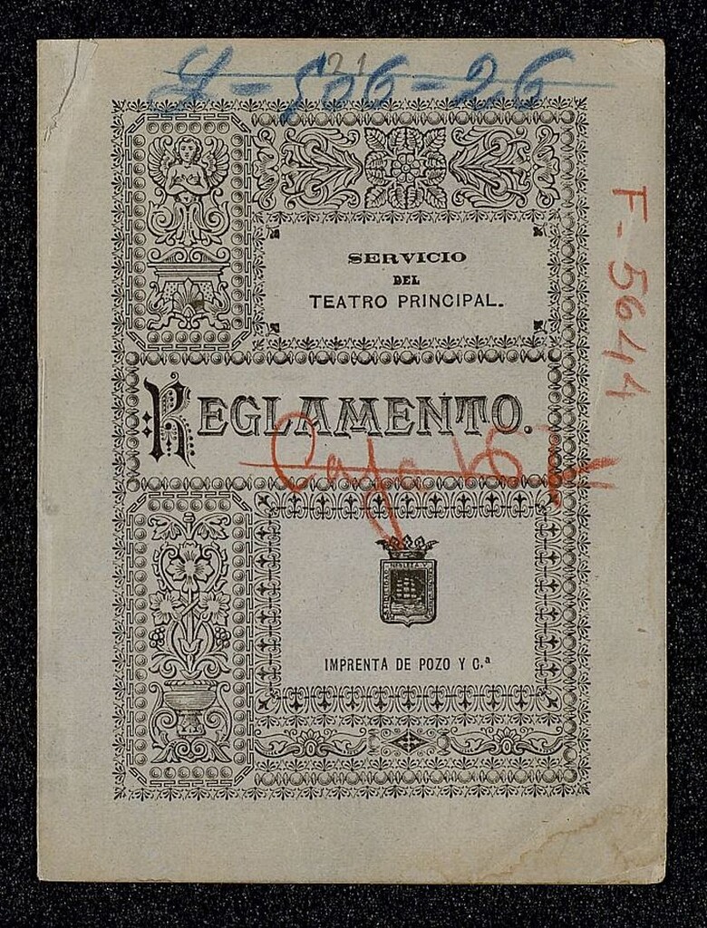 Miniatura de Reglamento para el servicio del Teatro Principal