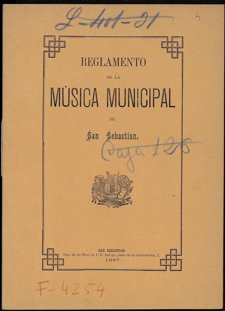 Miniatura de Reglamento de la música municipal de San Sebastian
