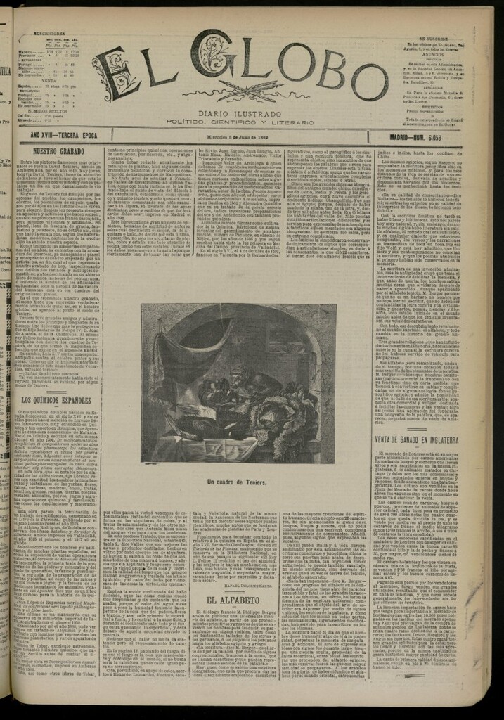 Miniatura de El Globo : diario ilustrado del 8 de junio de 1892, nº 6058