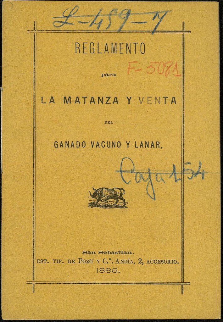 Miniatura de Reglamento para la matanza y venta del ganado vacuno y lanar