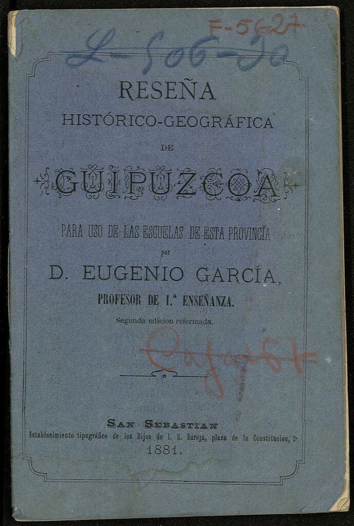 Miniatura de Reseña histórico geográfica de Guipúzcoa para uso de las escuelas de esta provincia