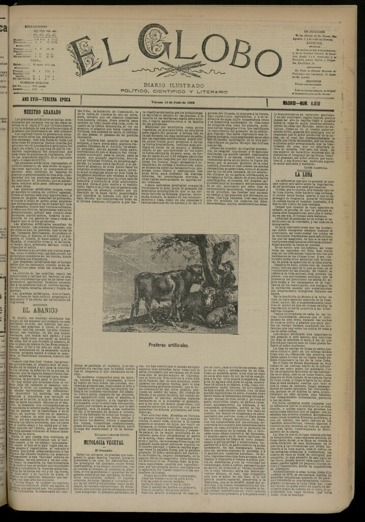 Miniatura de El Globo : diario ilustrado del 10 de junio de 1892, nº 6060