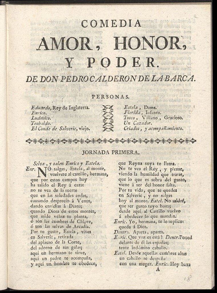 Miniatura de Amor, honor y poder