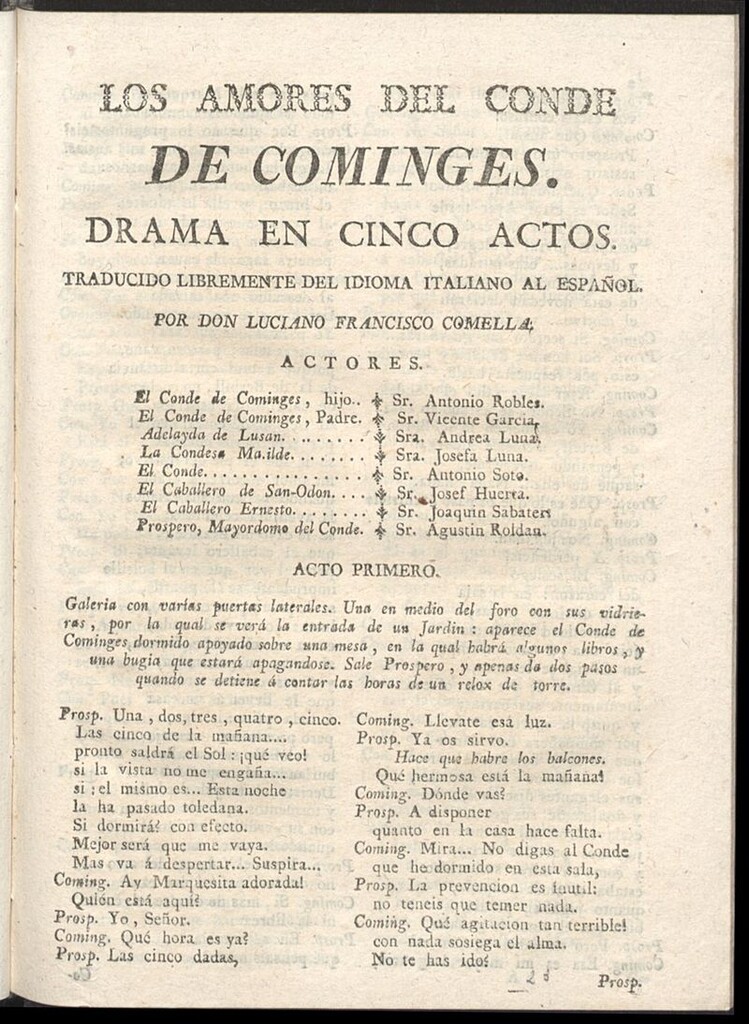 Miniatura de Los amores del conde de Cominges