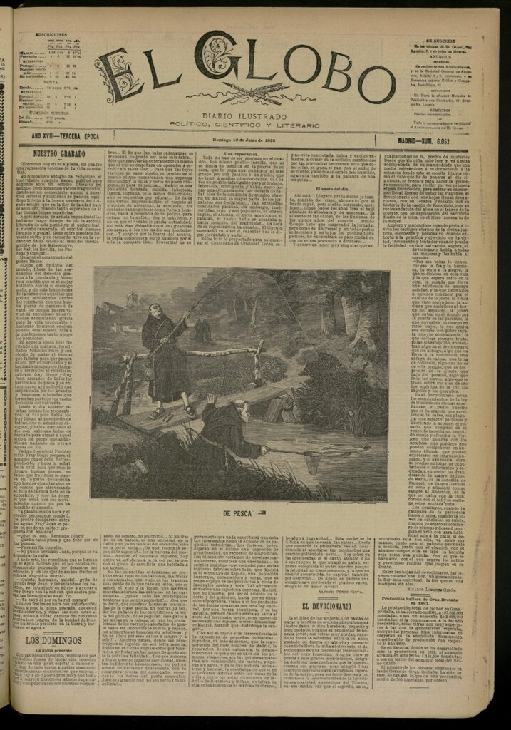 Miniatura de El Globo : diario ilustrado del 12 de junio de 1892, nº 6062