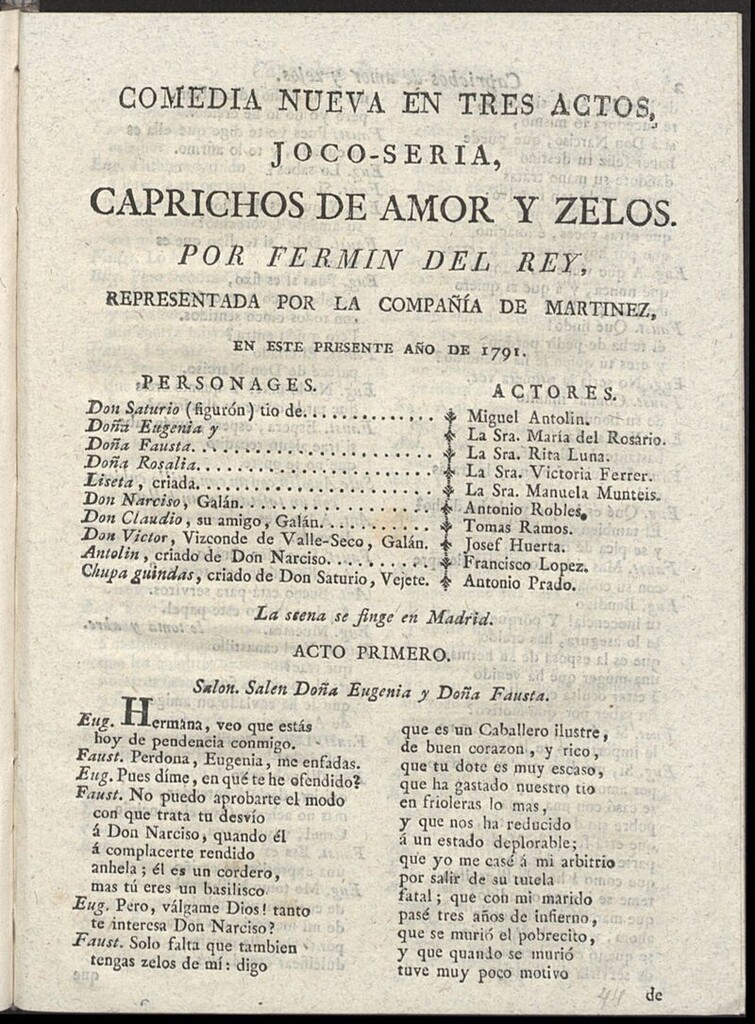 Miniatura de Caprichos de amor y celos