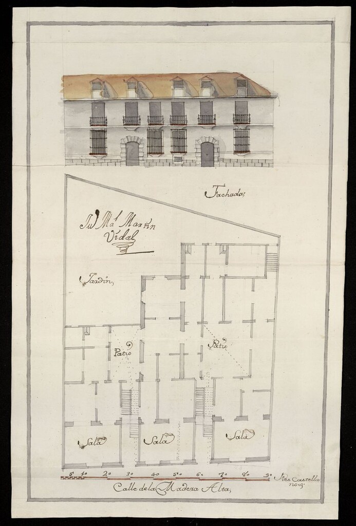 Miniatura de Don Joaquín de Palacios y Saravia solicita licencia para reedificar una casa en la calle de la Madera alta.