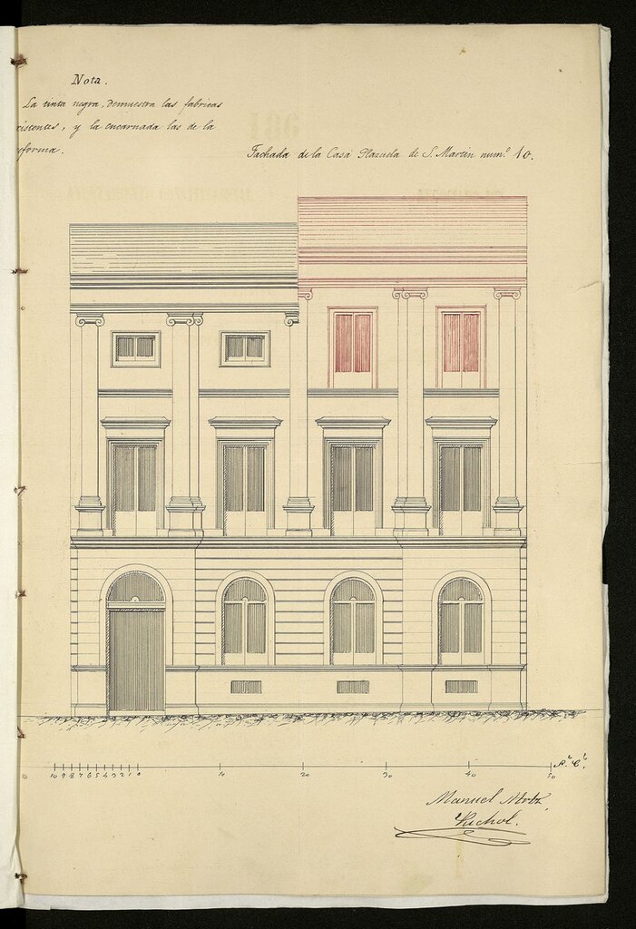 Miniatura de Expediente instruido a nombre de D. Rafael de Muguiro solicitando una reforma en la fachada de su casa de la Plazuela de San Martín nº 10