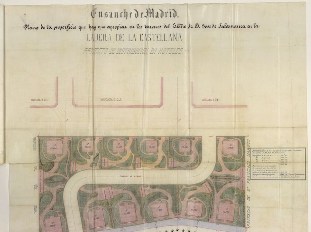 Miniatura de Expediente promovido por el Excmo. Sr. D. José de Salamanca en solicitud de licencia para edificar casas aisladas con jardines en terrenos a la derecha del Paseo de la Castellana.