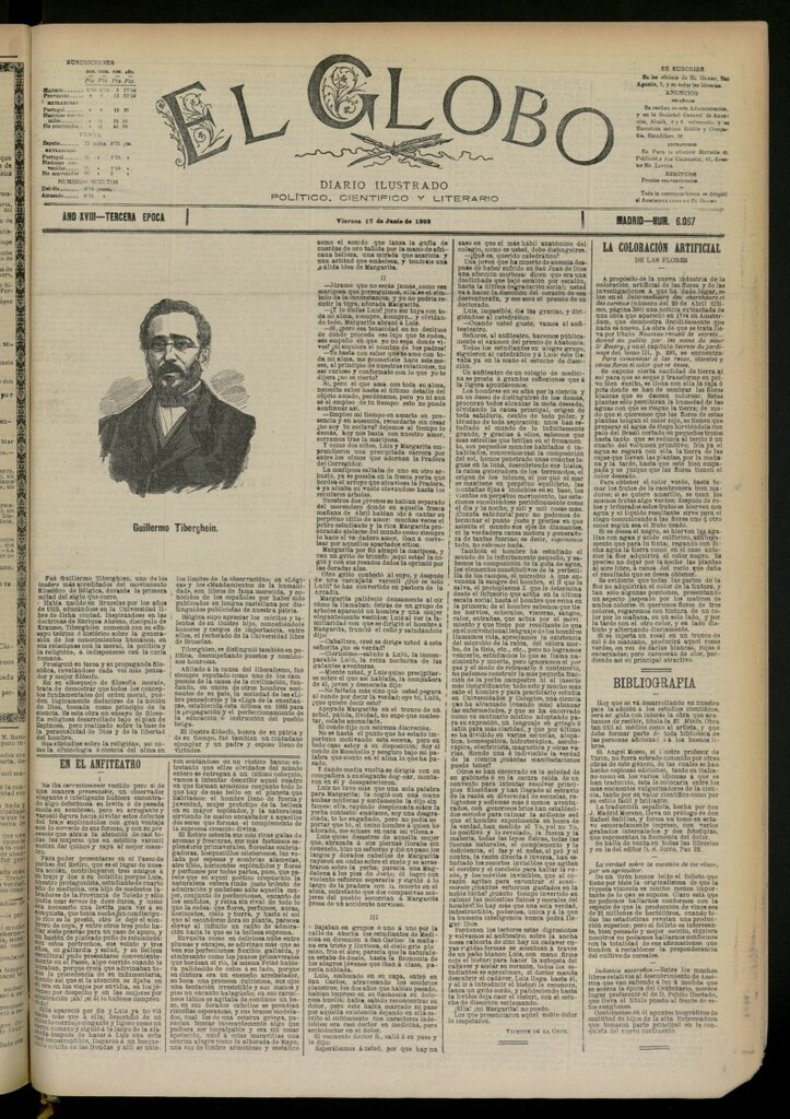 Miniatura de El Globo : diario ilustrado del 17 de junio de 1892, nº 6067