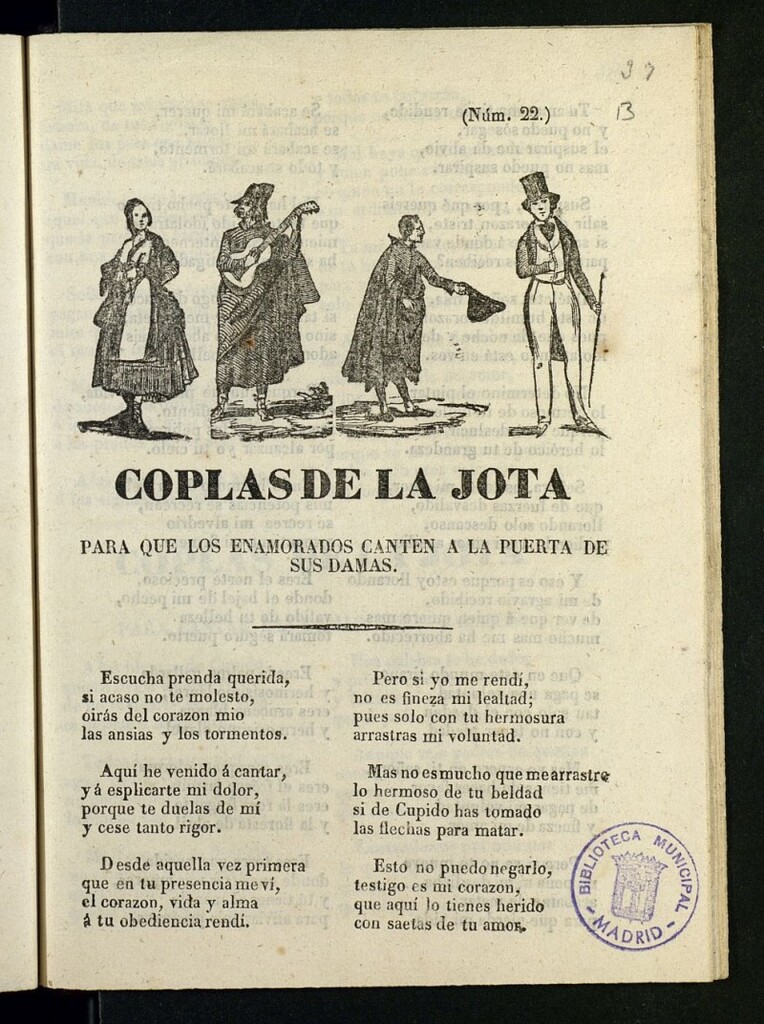Miniatura de Coplas de la jota para que los enamorados canten a la puerta de sus damas