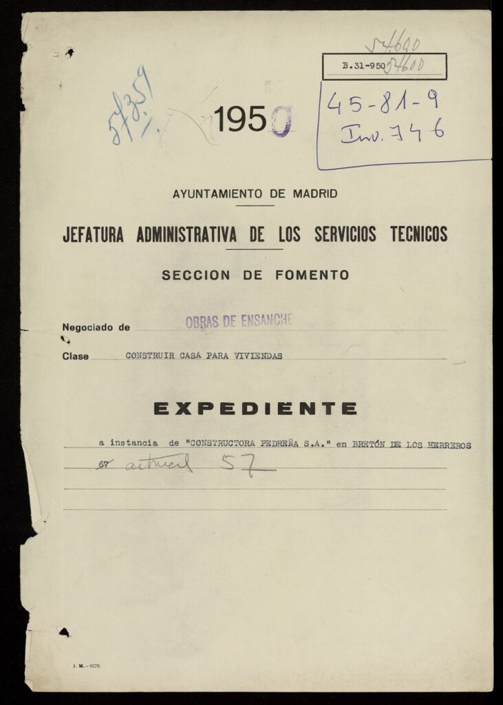 Miniatura de Expediente de obra en Bretón de los Herreros 57