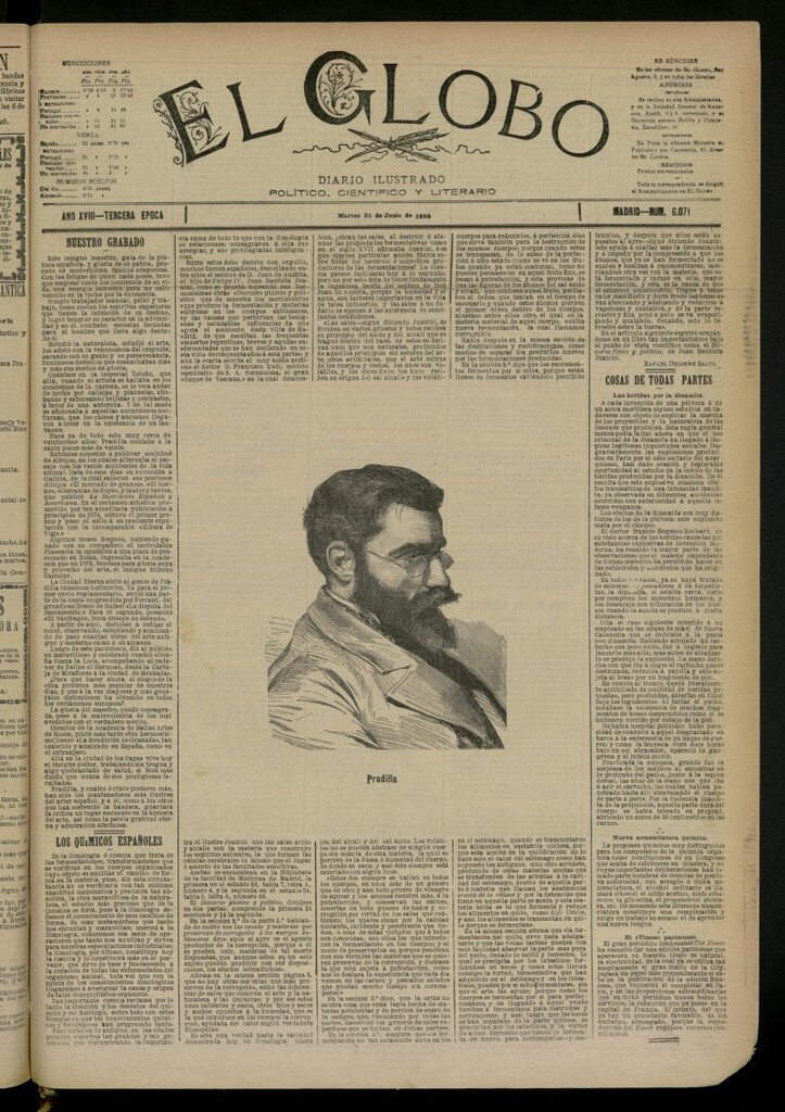 Miniatura de El Globo : diario ilustrado del 21 de junio de 1892, nº 6071