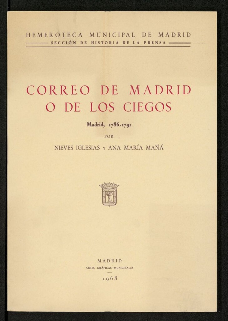Miniatura de Correo de Madrid o de los Ciegos, Madrid, 1786-1791