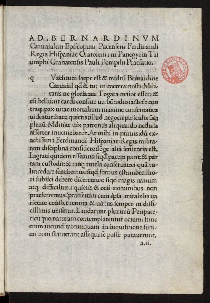 Miniatura de Panegyris de triumpho Granatensis
