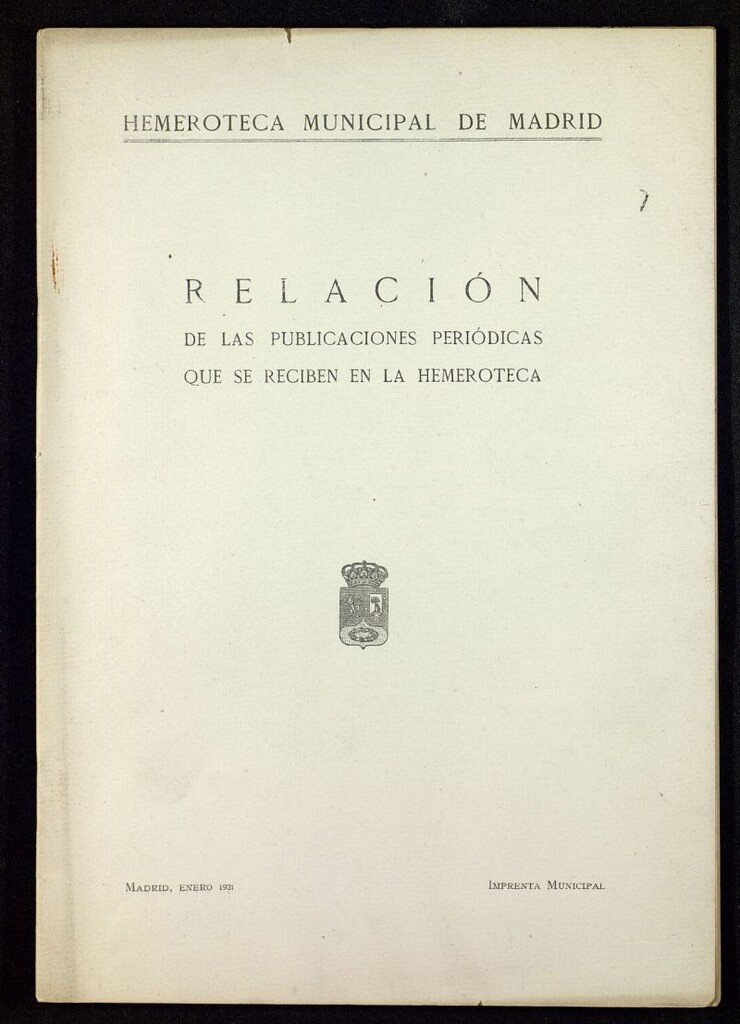 Miniatura de Relación de las publicaciones periódicas que se reciben en la Hemeroteca