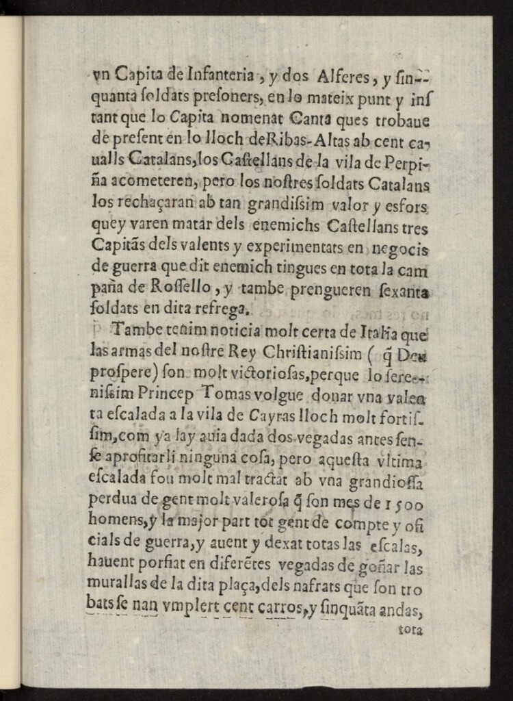 Miniatura de Relacio de una carta que han escrit de Ribas-Altas a un Cavaller desta Ciutat