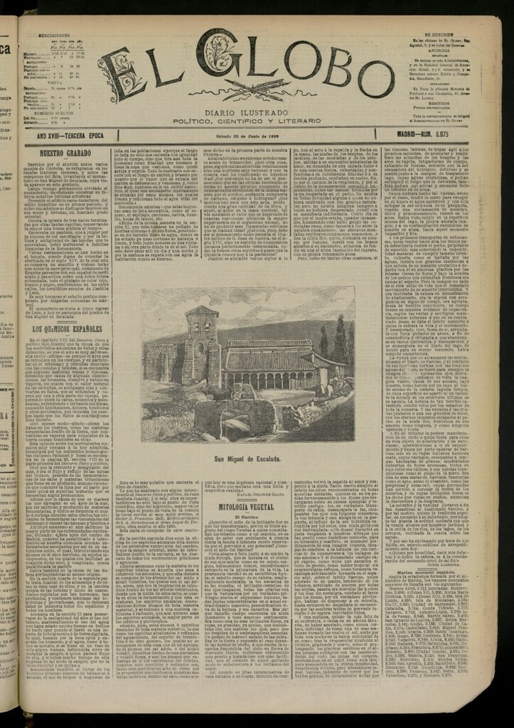 Miniatura de El Globo : diario ilustrado del 25 de junio de 1892, nº 6075