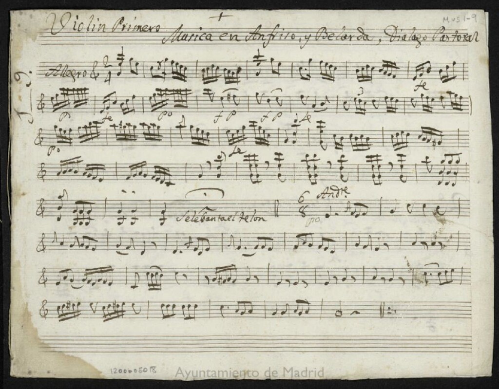 Miniatura de Música en Anfriso y Belarda : diálogo pastoral