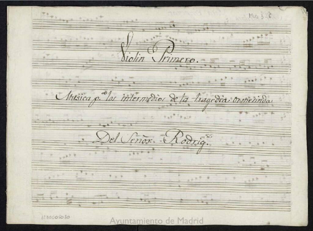 Miniatura de Música para los intermedios de la tragedia Ormesinda