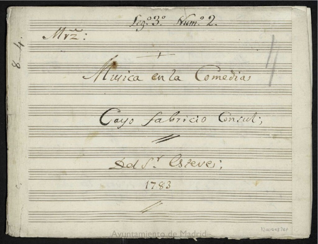 Miniatura de Musica en la comedia Cayo Fabricio consul