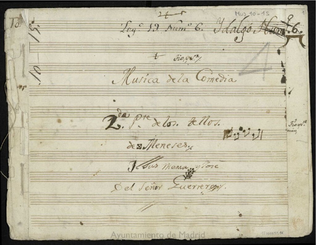 Miniatura de Musica de la comedia 2ª parte de los tellos de Meneses